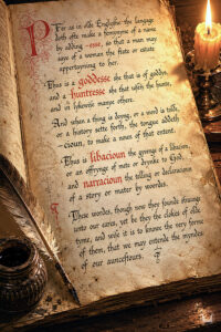 Illuminated page of medieval tome