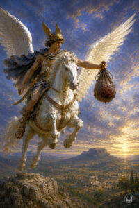 Perseus Flying on Pegasos
