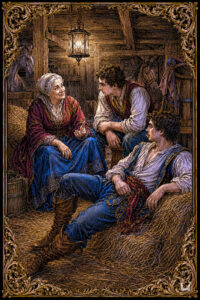 Milena the Ancient and the Lads in the Barn